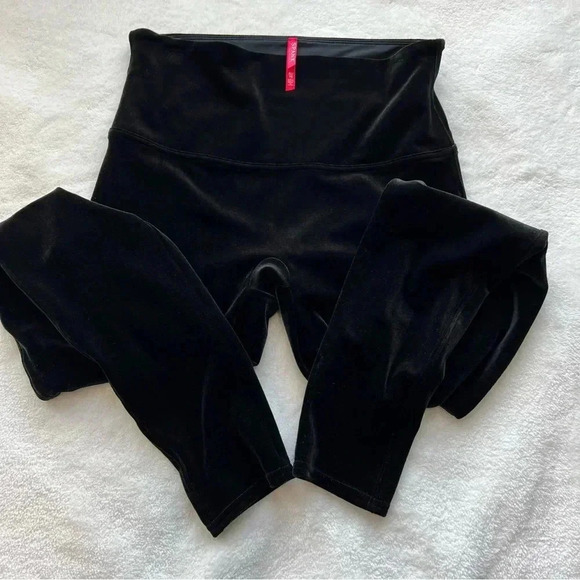 Spanx Tight Legging Pant High Rise Velvet Velour Black Pull-On Full Length XL - Picture 8 of 14
